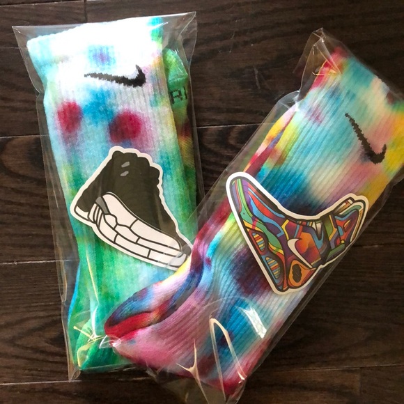 Rainbow Tie Dye Nike Socks - Picture 8 of 8